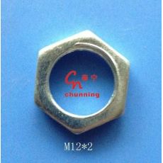 GB808螺母，M16*2六角沖壓燈飾螺母，粗牙特扁螺母