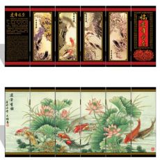 漆器仿古小屏風(fēng) 032 小號(hào) 連年有余 中國(guó)特色工藝禮品